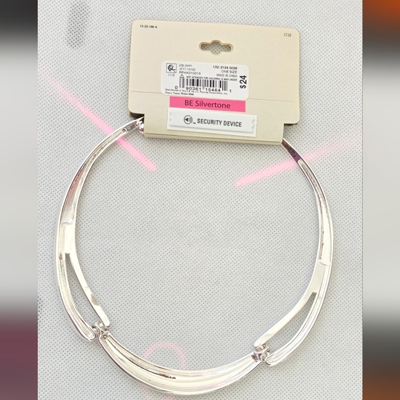 Bolt Elements Silvertone Collar Necklace One size - Picture 2 of 5